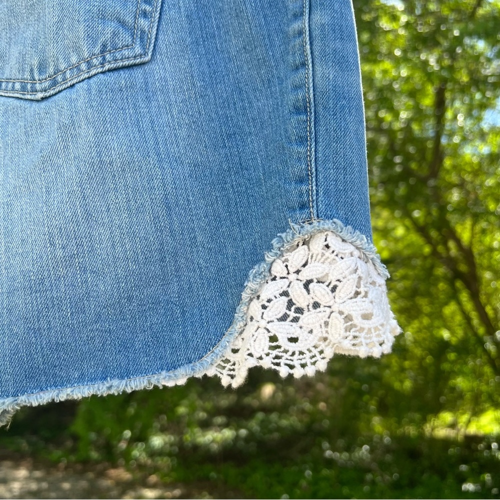 Overall Lace Detail Shorts